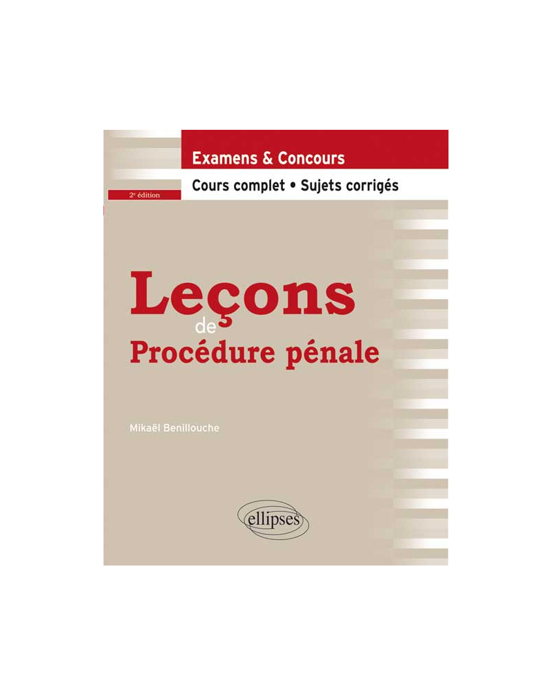 Leçons de Procédure pénale. 2e édition