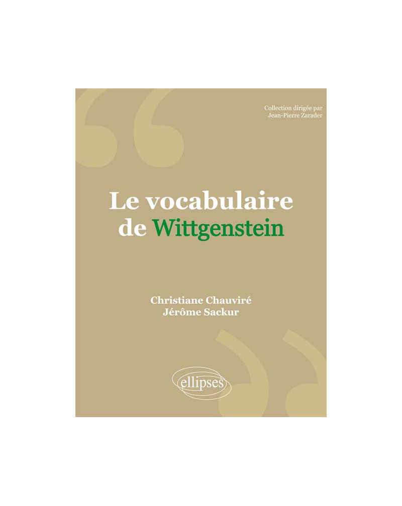 Le vocabulaire de Wittgenstein