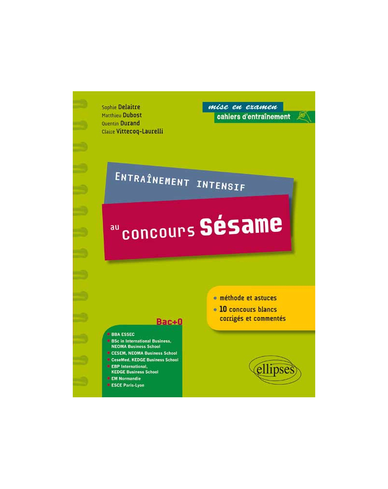 Entraînement intensif au concours Sésame