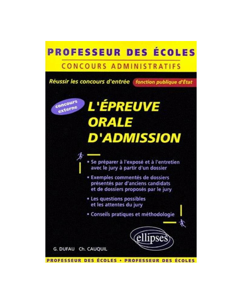 L'épreuve orale d'admission au concours de professeur des écoles