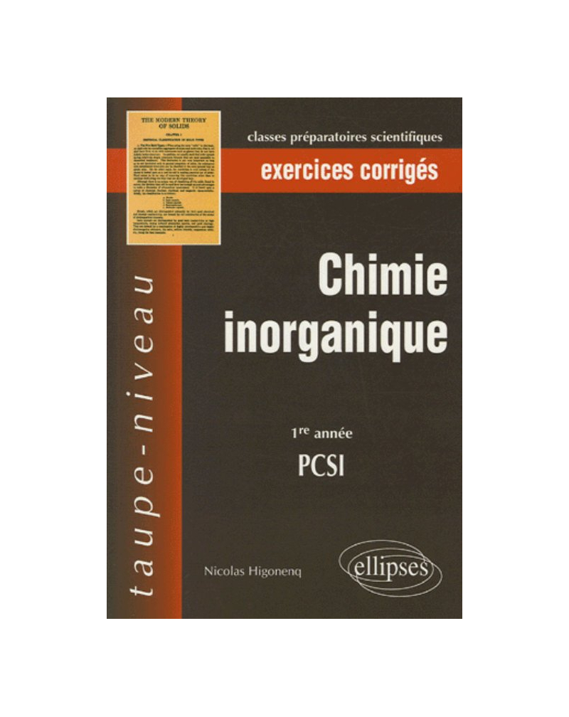 Chimie inorganique - 1re année PCSI - Exercices corrigés