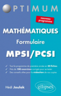 Formulaire mathématiques - MPSI/PCSI (nouveau programme)