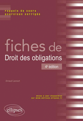 Fiches de droit des obligations 4ème édition