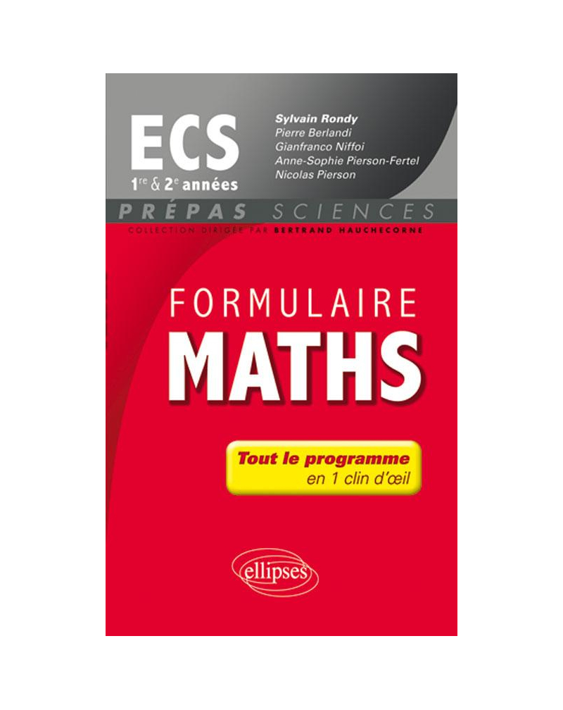 Formulaire Maths ECS 1re et 2e année