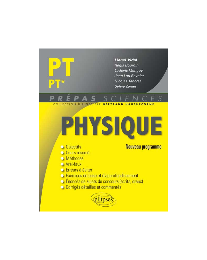 Physique PT/PT* - nouveau programme 2014