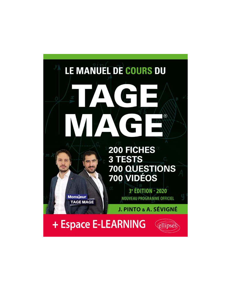 Le Manuel de Cours du TAGE MAGE – 3 tests blancs + 200 fiches de cours + 700 questions + 700 vidéos – édition 2020 - 3e édition