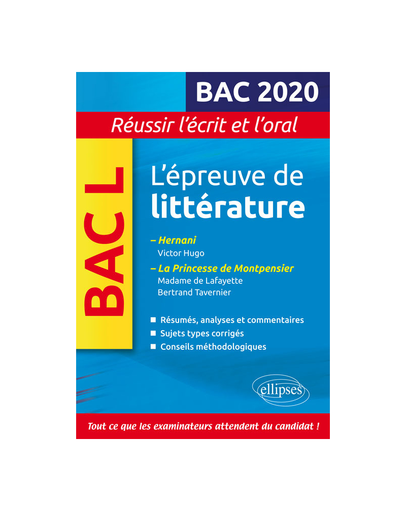 Épreuve de littérature Bac 2019-2020