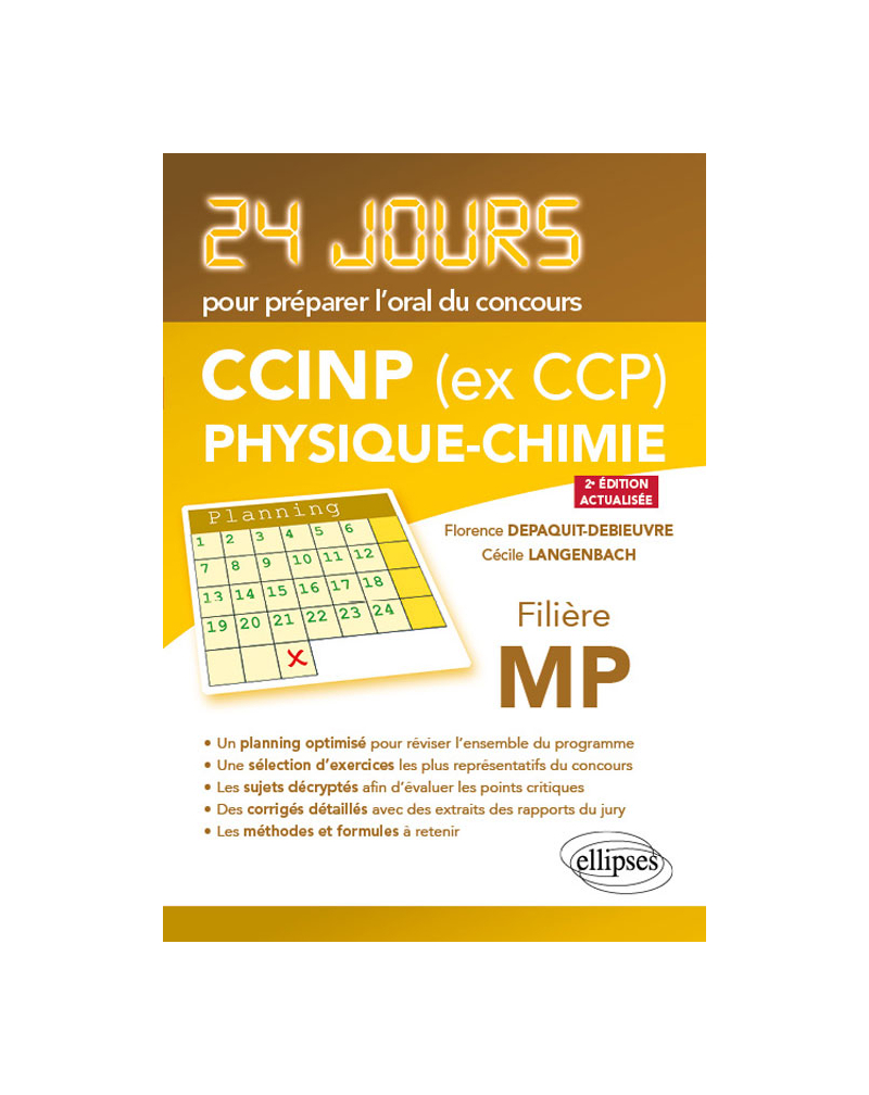 Physique-chimie 24 jours pour préparer l’oral du concours CCINP (ex CCP) - Filière MP - 2e édition actualisée