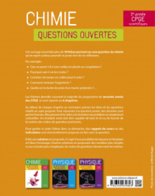 Chimie - Questions ouvertes - 2e année de CPGE scientifiques