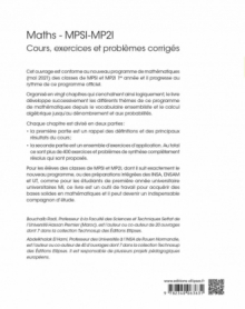 Maths - MPSI-MP2I - Cours, exercices et problèmes corrigés