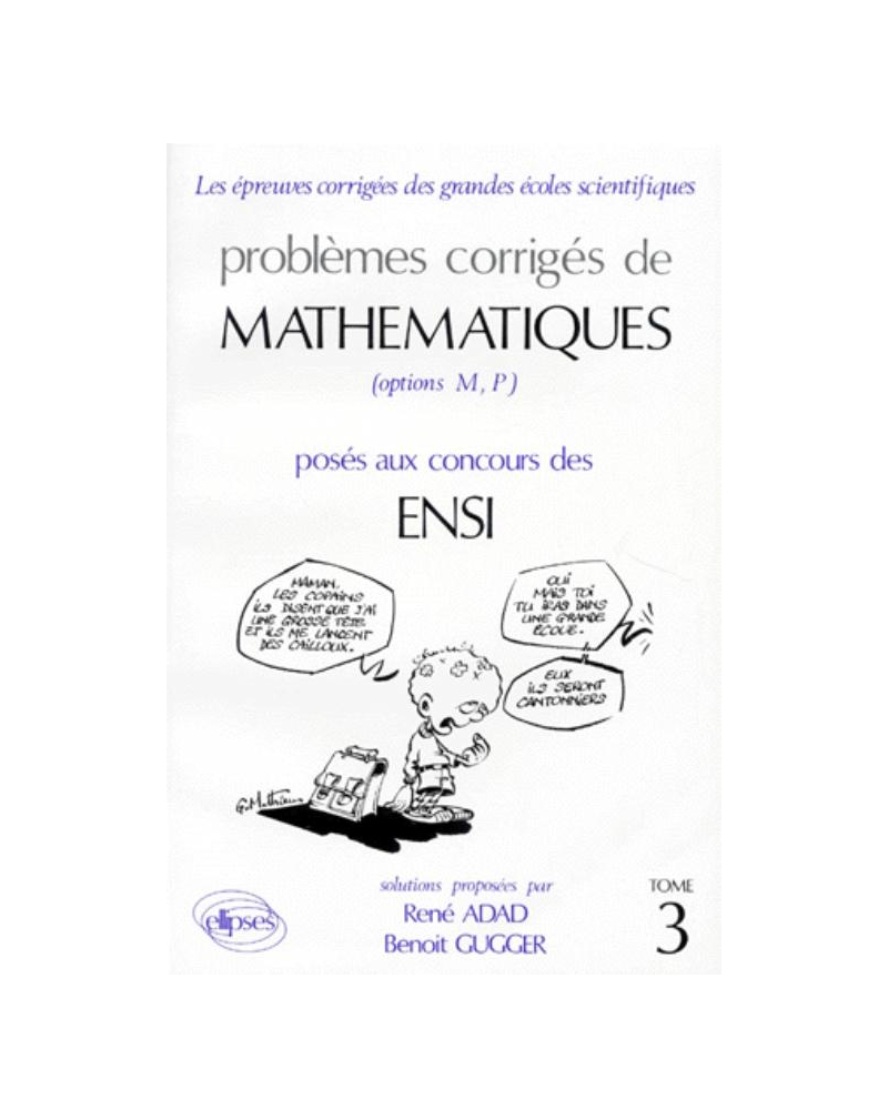 Mathématiques ENSI 1986-1987 - Tome 3