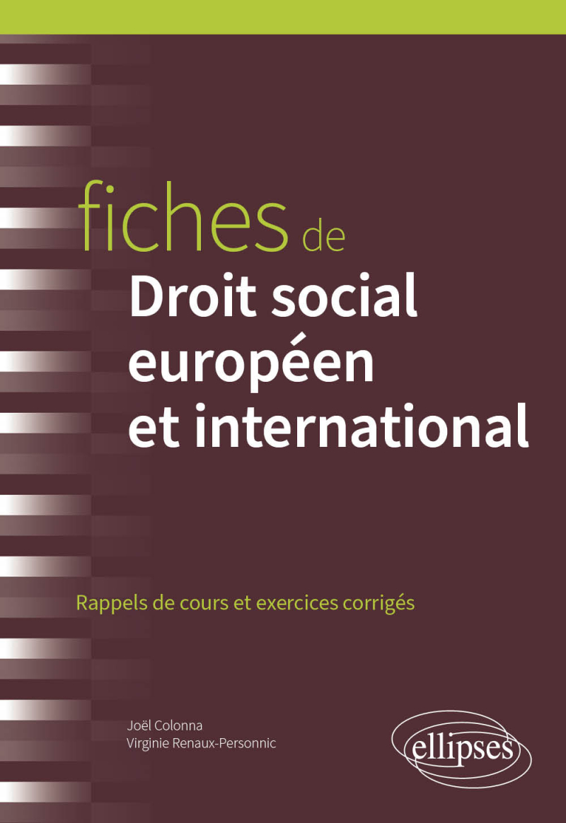 Fiches de Droit social européen et international - A jour au 1er mai 2024