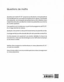 Questions de maths. PC/PC* - Mémentos de cours, questions, exercices, indications, solutions détaillées