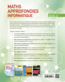 Maths approfondies - Info - ECG-2 - Cours détaillé, méthodes et exercices corrigés