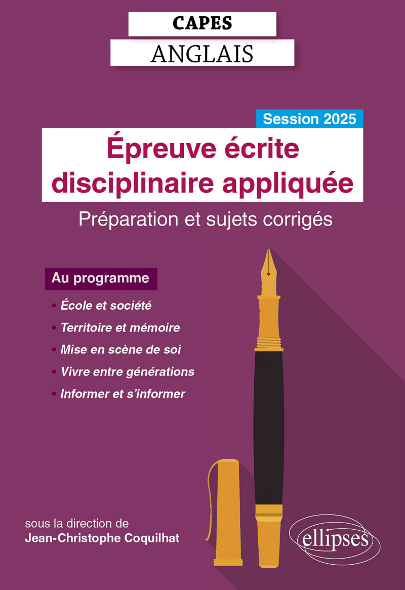 CAPES Anglais 2025 - Épreuve écrite disciplinaire appliquée