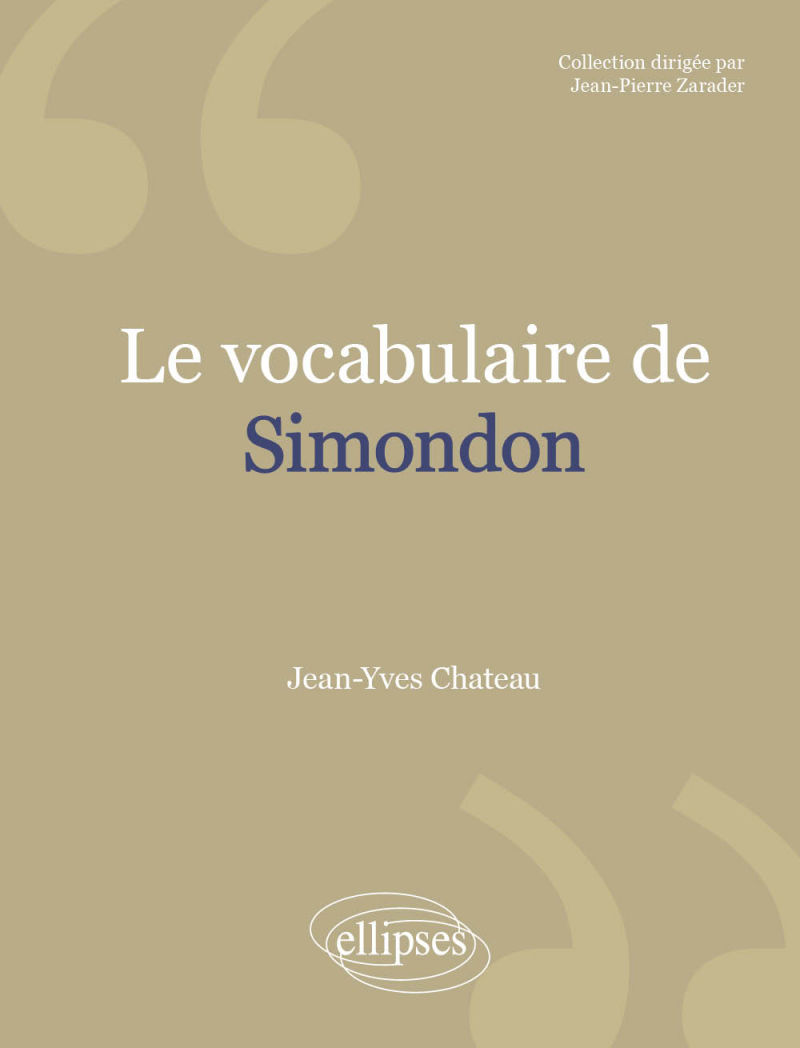 vocabulaire de Simondon (Le)