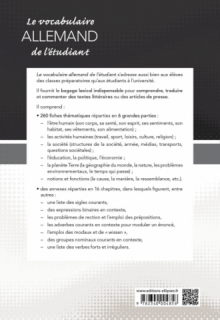 Le vocabulaire allemand de l'étudiant. L'essentiel du vocabulaire contemporain en 260 fiches thématiques